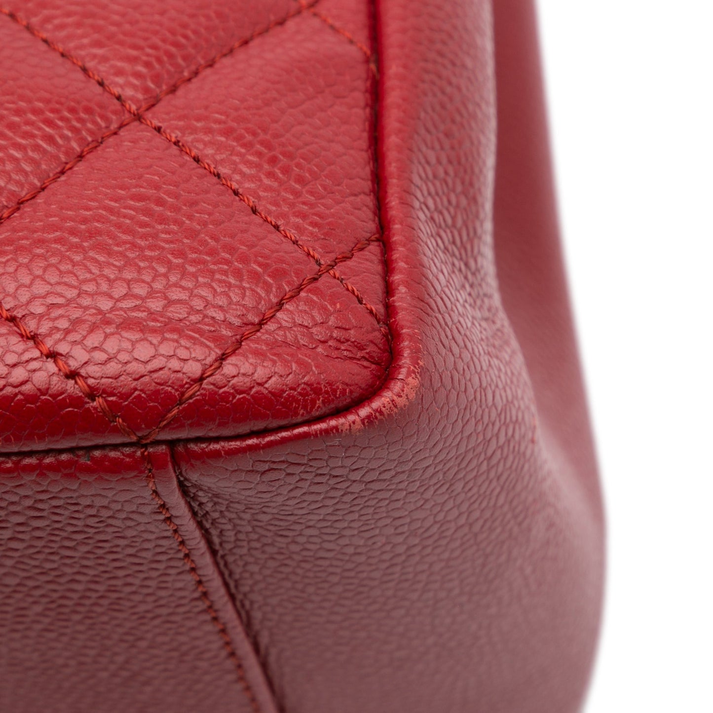 Chanel Caviar Grand Shopping Tote Red