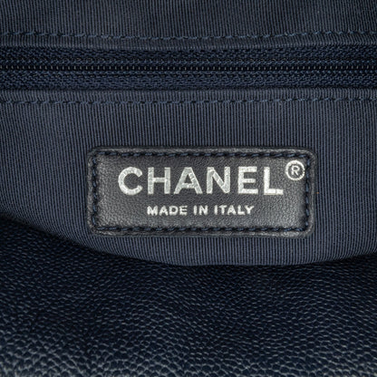 Chanel Large Quilted Caviar Urban Companion Tote Blue