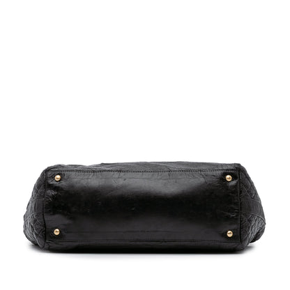 Chanel Medium Vinyl Rock and Chain Bowler Bag Black