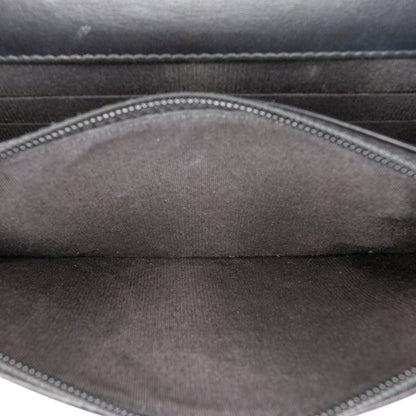Chanel Quilted Crackled Patent Calfskin Pearl Wallet On Chain Black
