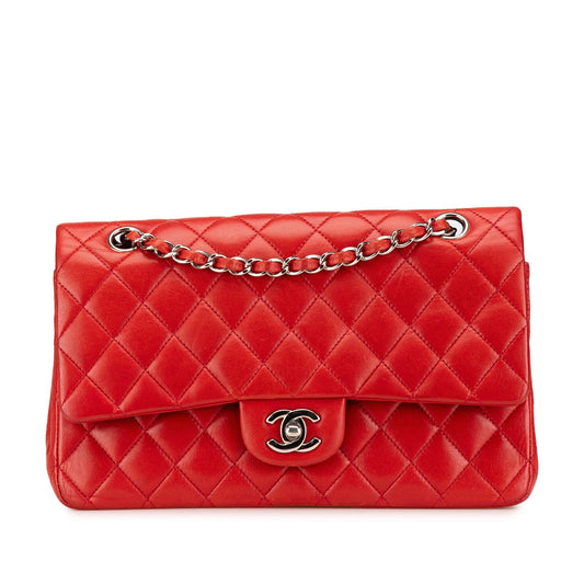 Chanel Medium Classic Lambskin Double Flap Red