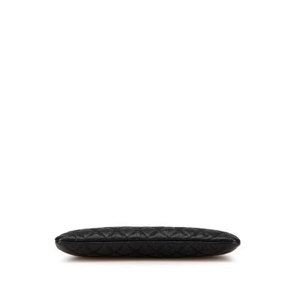 Chanel Medium Quilted Caviar Boy O Case Clutch Black