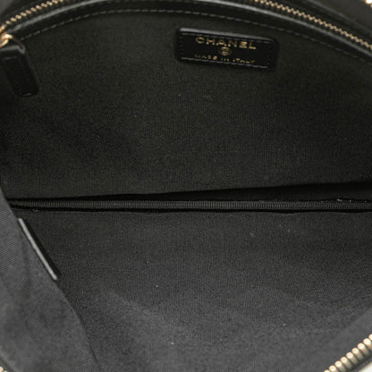 Chanel Medium Quilted Caviar Boy O Case Clutch Black