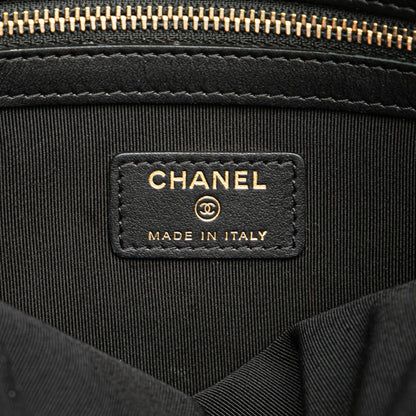 Chanel Medium Quilted Caviar Boy O Case Clutch Black