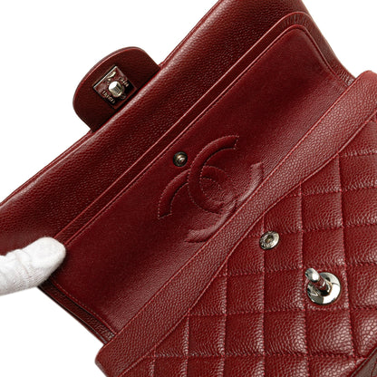 Chanel Medium Classic Caviar Double Flap Red