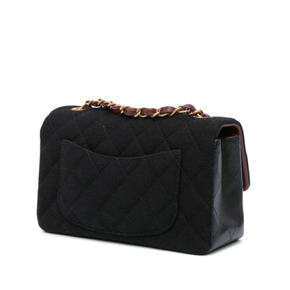 Chanel Mini Rectangular Felt Paris-Hamburg Charms Flap Black