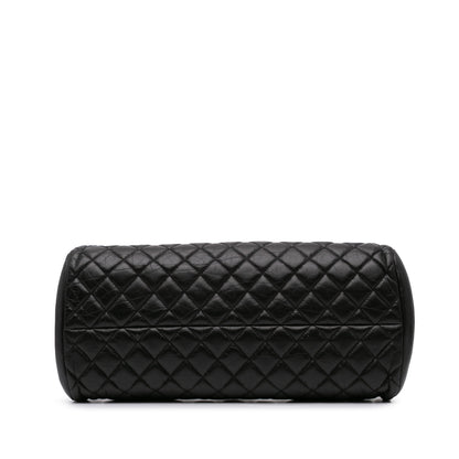 Chanel Medium Aged Calfskin Just Mademoiselle Bowling Bag Black