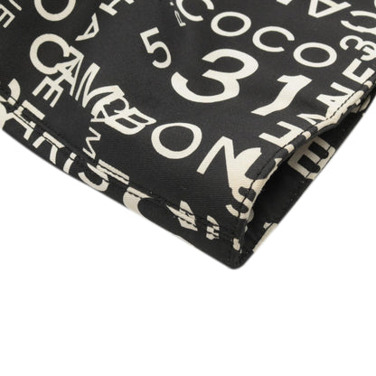 Chanel By the Sea Line Coco Print Canvas Beach Tote Black