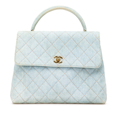 Chanel Denim Kelly Top Handle Bag Blue