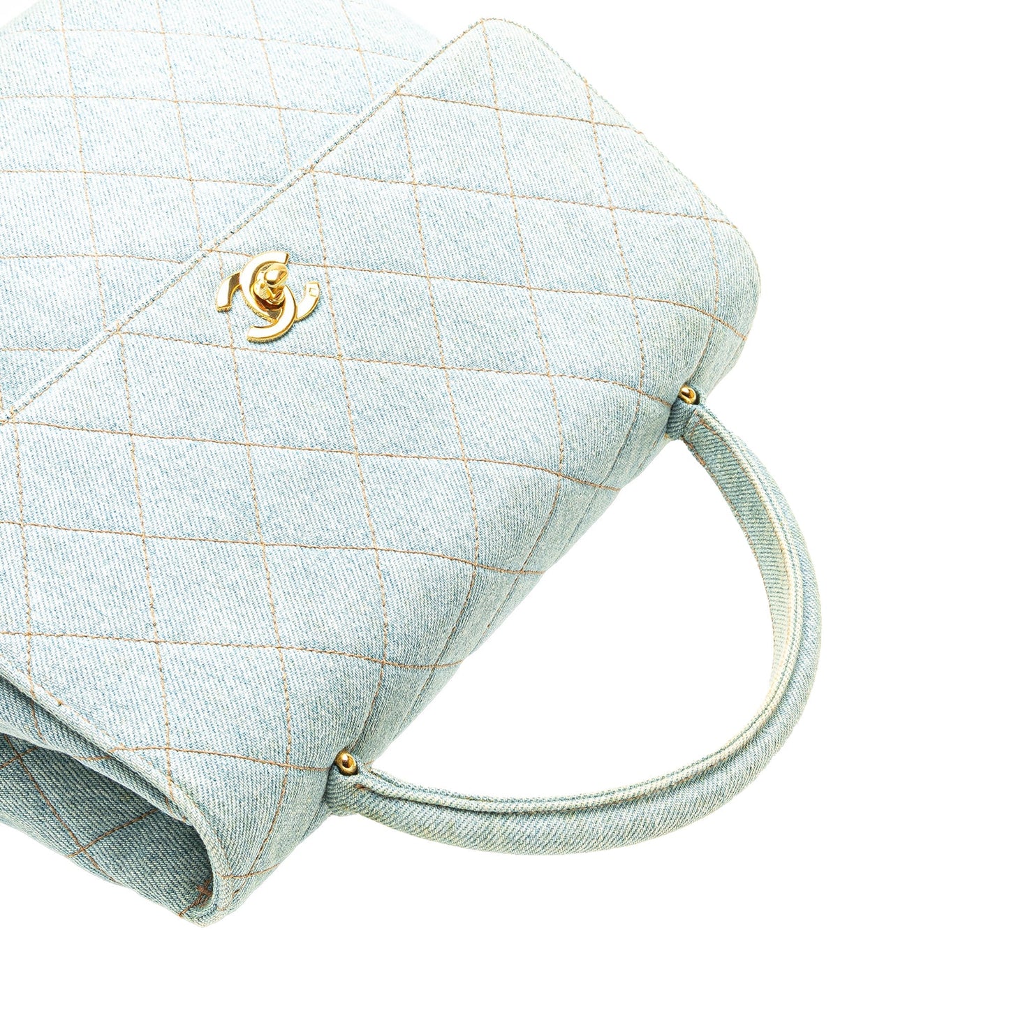Chanel Denim Kelly Top Handle Bag Blue