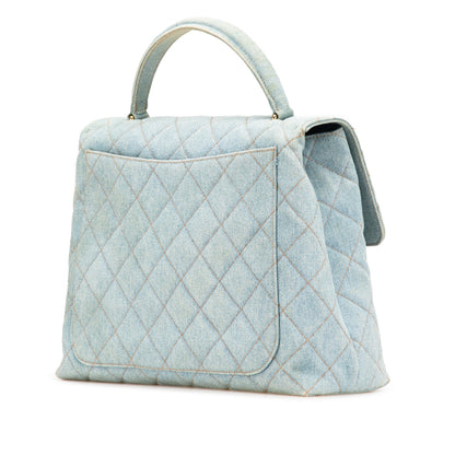 Chanel Denim Kelly Top Handle Bag Blue