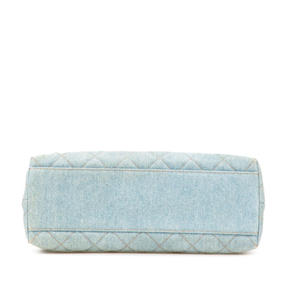 Chanel Denim Kelly Top Handle Bag Blue