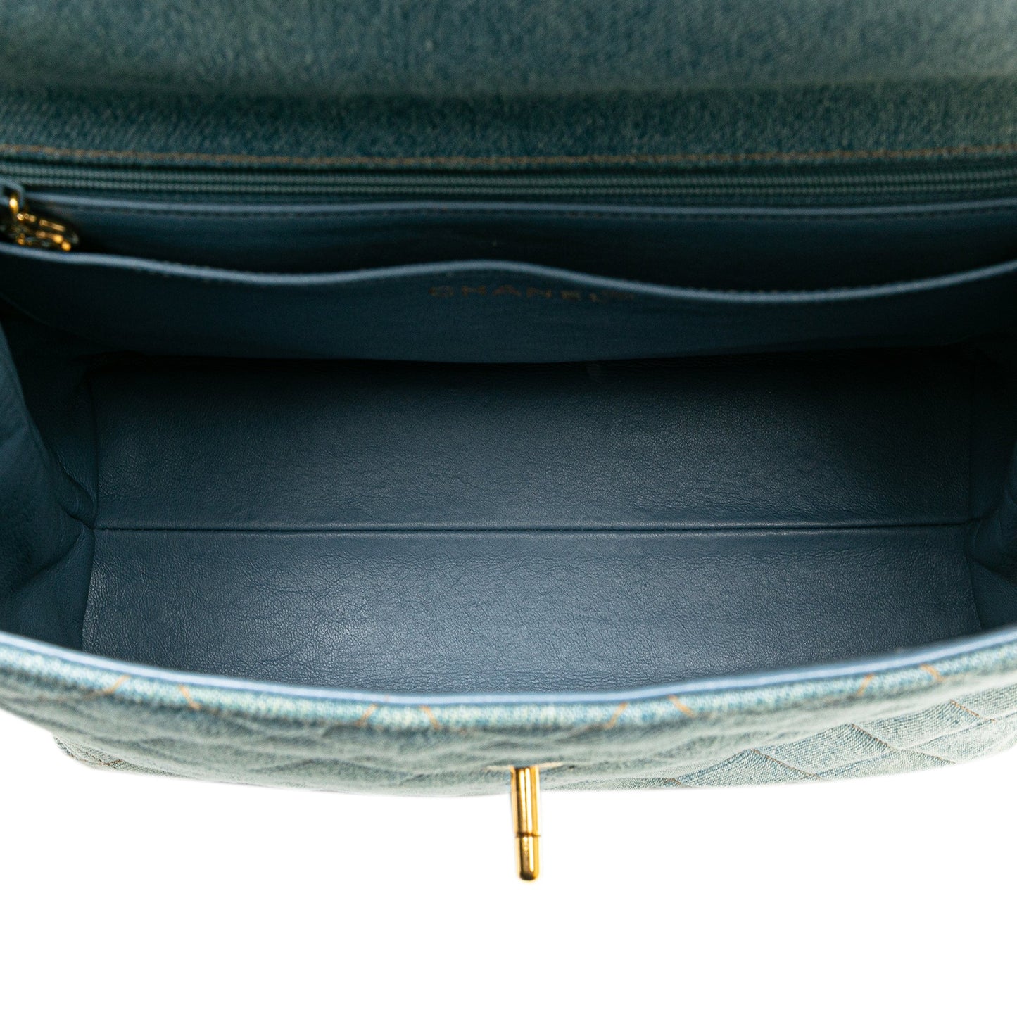 Chanel Denim Kelly Top Handle Bag Blue