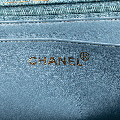 Chanel Denim Kelly Top Handle Bag Blue