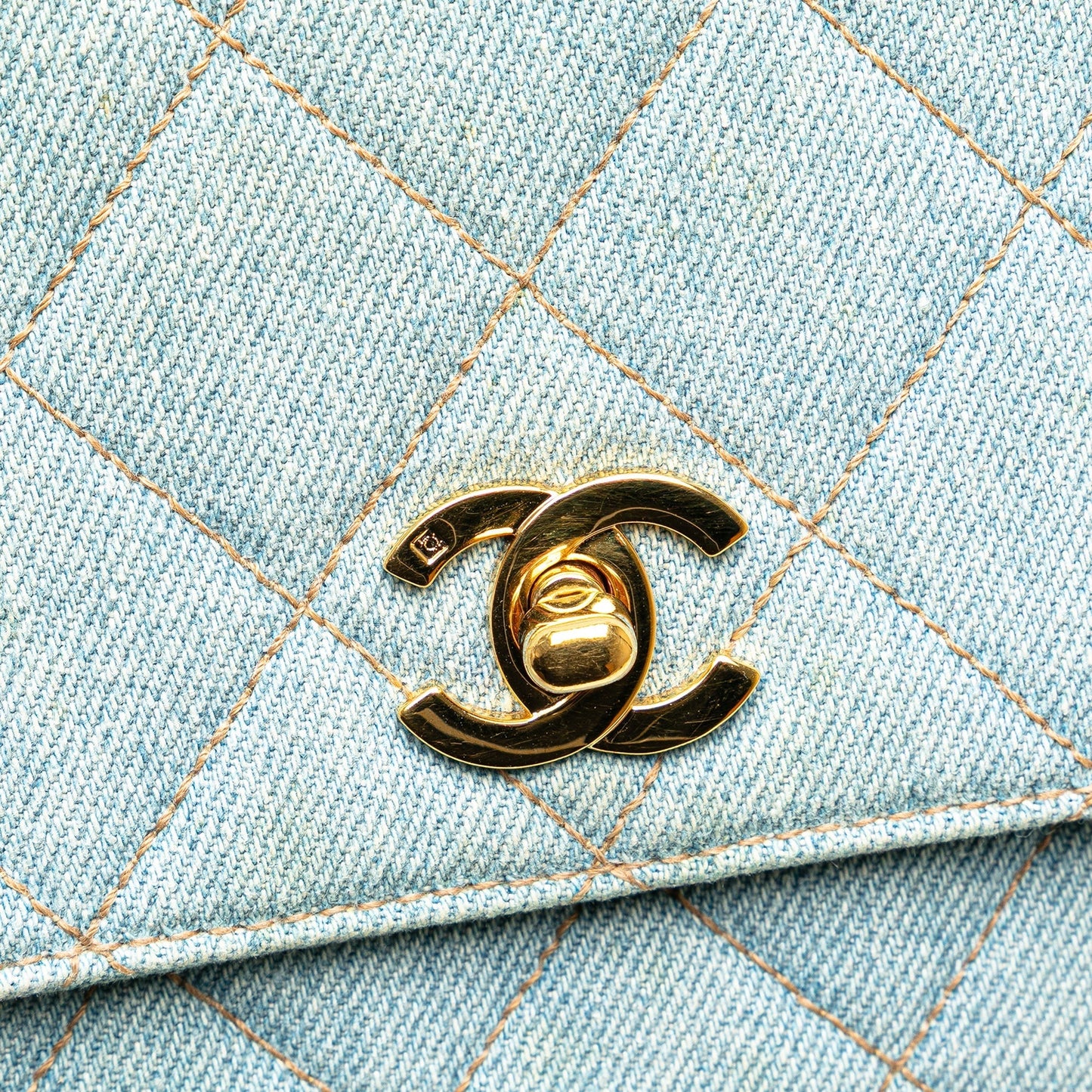 Chanel Denim Kelly Top Handle Bag Blue