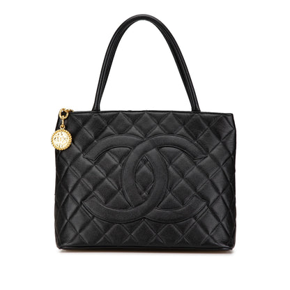 Chanel Caviar Medallion Tote Black