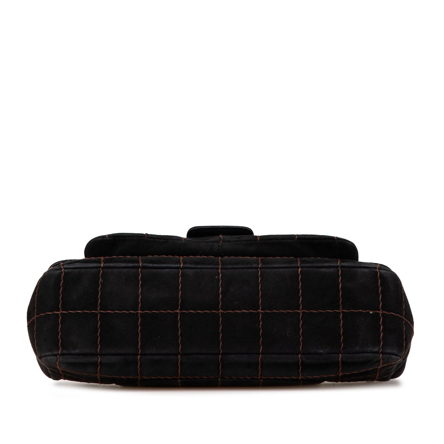 Chanel Choco Bar Suede Stitched Chain Flap Black
