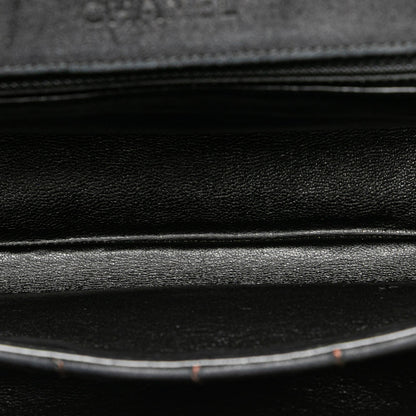 Chanel Choco Bar Suede Stitched Chain Flap Black