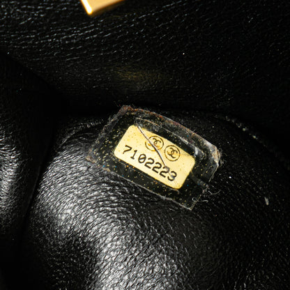 Chanel Choco Bar Suede Stitched Chain Flap Black