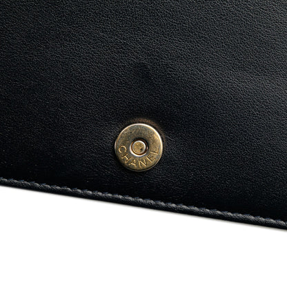 Chanel Quilted Aged Calfskin Gabrielle Wallet On Chain Black