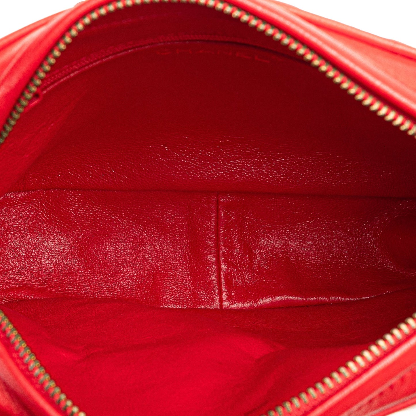 Chanel CC Quilted Lambskin Tassel Camera Bag Red