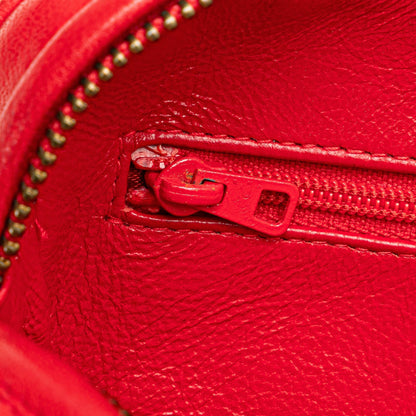 Chanel CC Quilted Lambskin Tassel Camera Bag Red