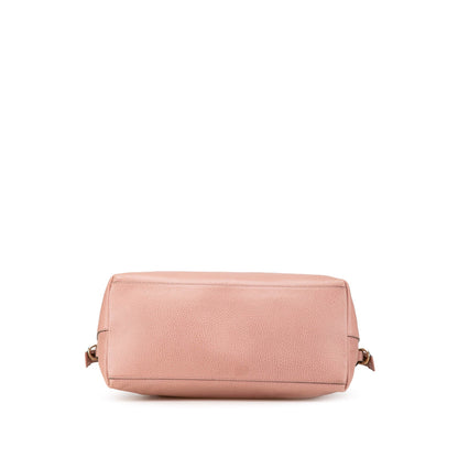 Gucci Medium Leather GG Charm Dome Satchel Pink