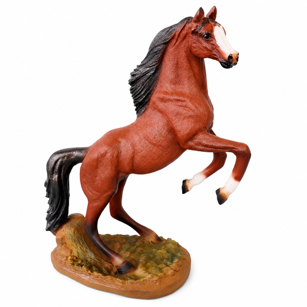 Realistic Rearing Horse Ceramic Statue Decor