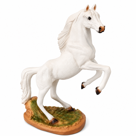 Realistic Rearing Horse Ceramic Statue Decor