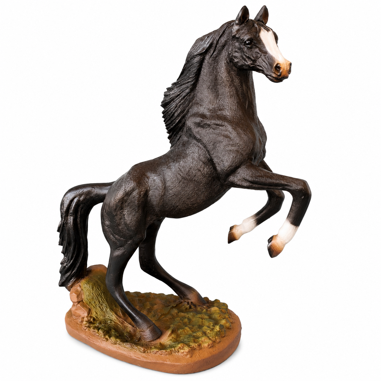 Realistic Rearing Horse Ceramic Statue Decor
