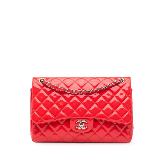 Chanel Jumbo Classic Patent Double Flap Red