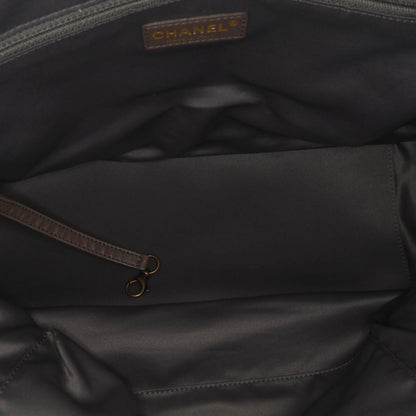 Chanel CC Quilted Calfskin Triptych Tote Gray