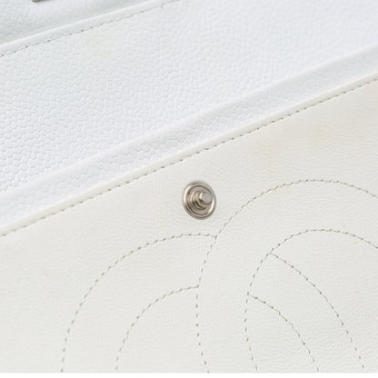 Chanel Jumbo Classic Caviar Double Flap White