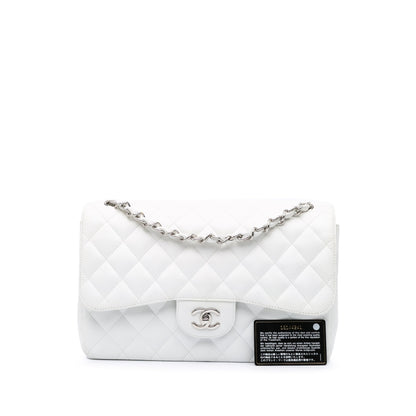 Chanel Jumbo Classic Caviar Double Flap White