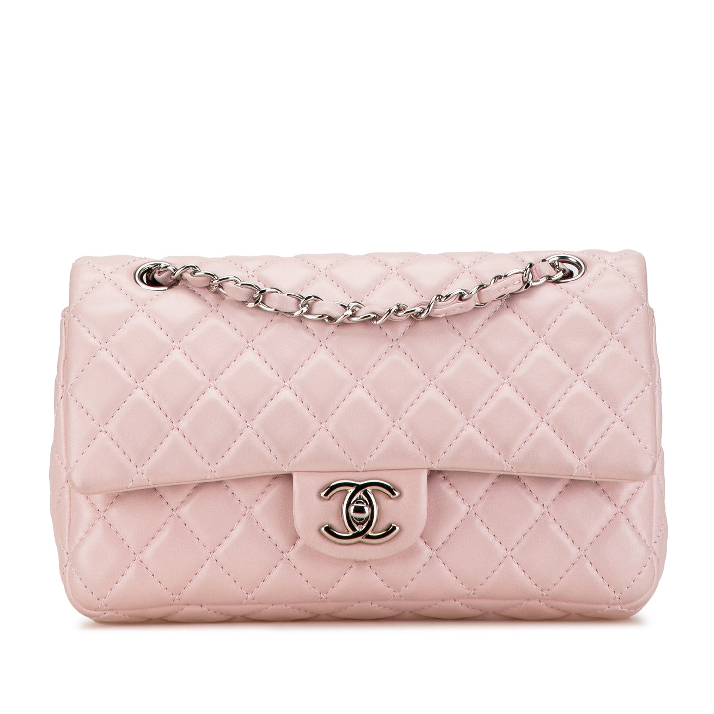 Chanel Medium Classic Lambskin Double Flap Pink