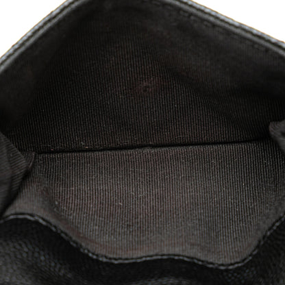 Chanel CC Quilted Caviar Trifold Wallet Black