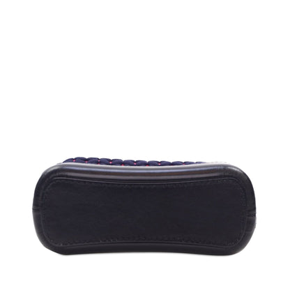 Chanel Small Knit and Calfskin Gabrielle Hobo Blue