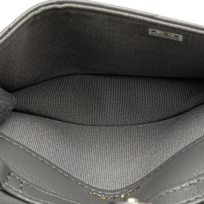 Chanel Lambskin 19 Flap Coin Purse With Chain Gray