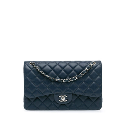 Chanel Jumbo Classic Caviar Double Flap Blue