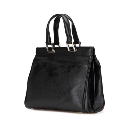 Gucci Small Grainy Calfskin Zumi Top Handle Bag Black