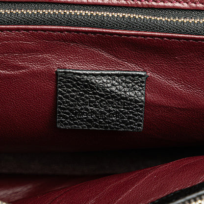 Gucci Small Grainy Calfskin Zumi Top Handle Bag Black