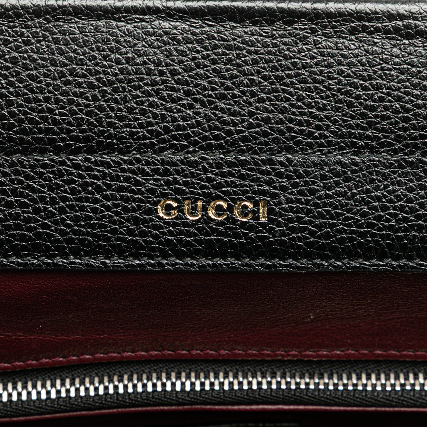 Gucci Small Grainy Calfskin Zumi Top Handle Bag Black