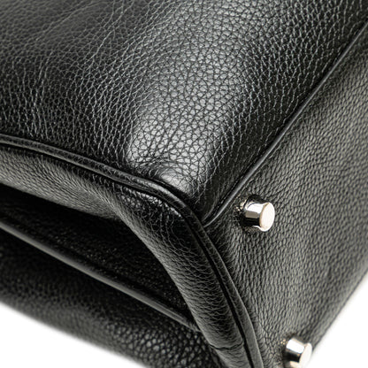 Gucci Small Grainy Calfskin Zumi Top Handle Bag Black