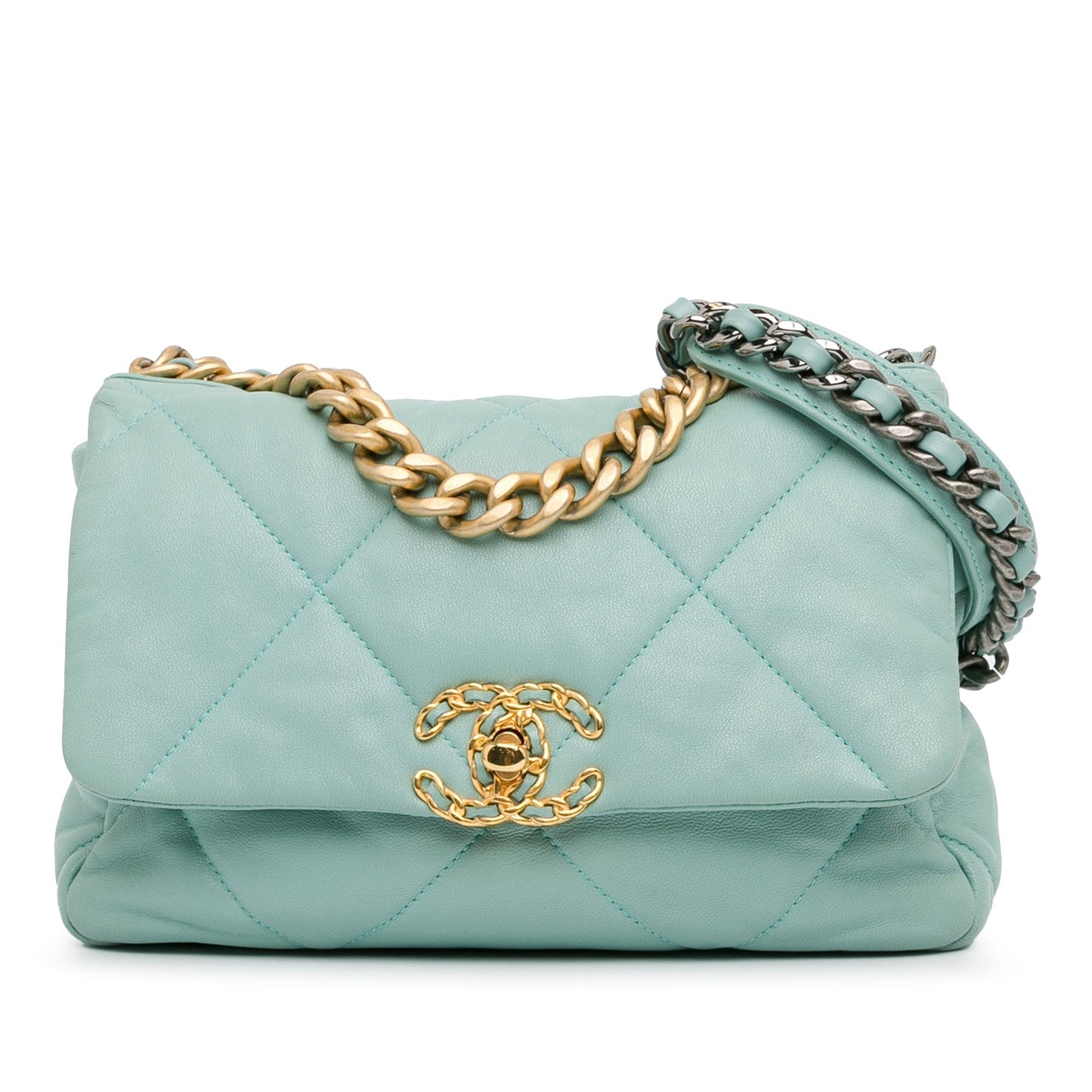 Chanel Medium Lambskin 19 Flap Blue