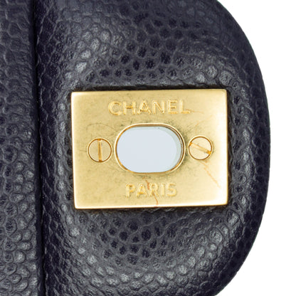 Chanel Medium Classic Caviar Double Flap Blue