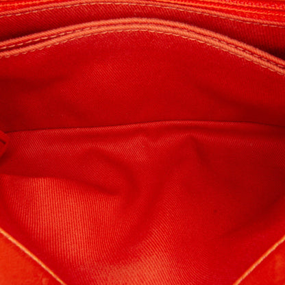 Chanel Small Lambskin Chevron Coco Top Handle Bag Red