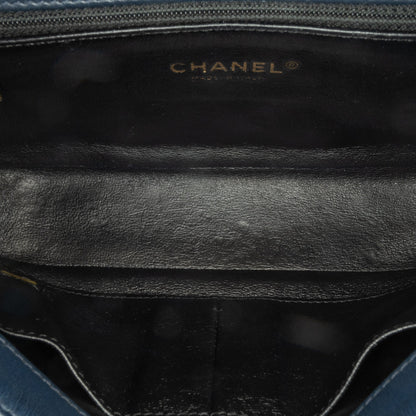 Chanel Small Bicolor Caviar CC Filigree Flap Blue
