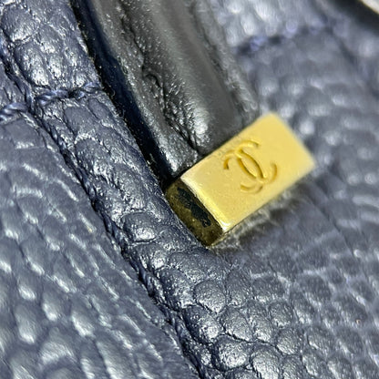 Chanel Small Bicolor Caviar CC Filigree Flap Blue