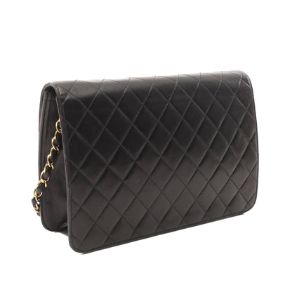 Chanel CC Quilted Lambskin Single Flap Black