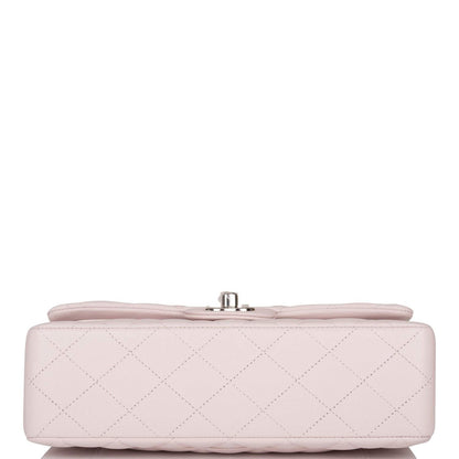 Chanel Small Classic Double Flap Bag Light Purple Lambskin Silver Hardware